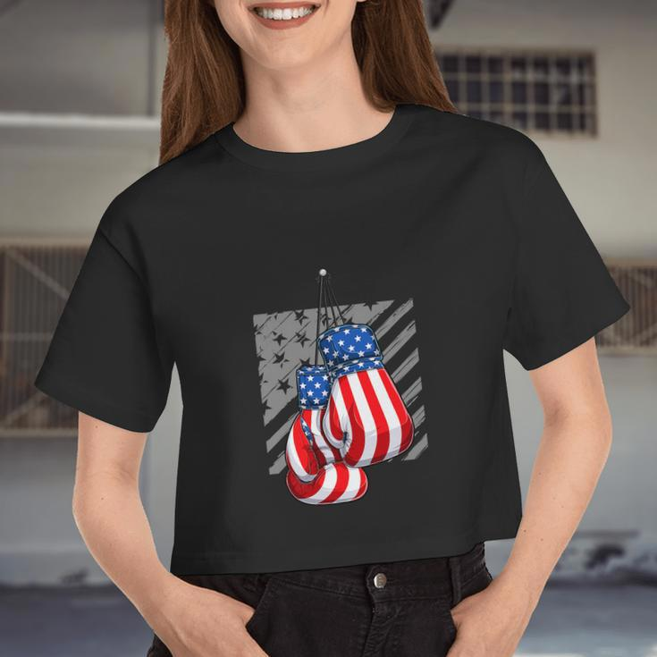 American Boxer 4Th Of July Women Cropped T-shirt