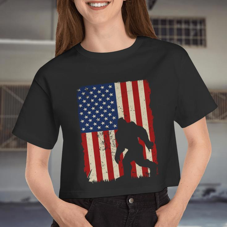 American Flag Gorilla Plus Size 4Th Of July Graphic Plus Size Shirt For Men Wome Women Cropped T-shirt