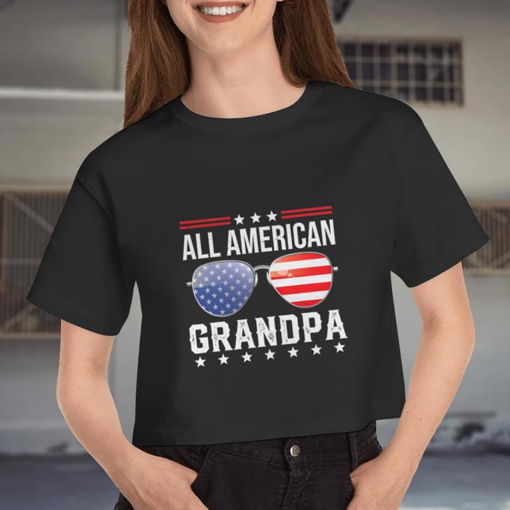 All American Grandpa Fourth 4Th Of July Women Cropped T-shirt