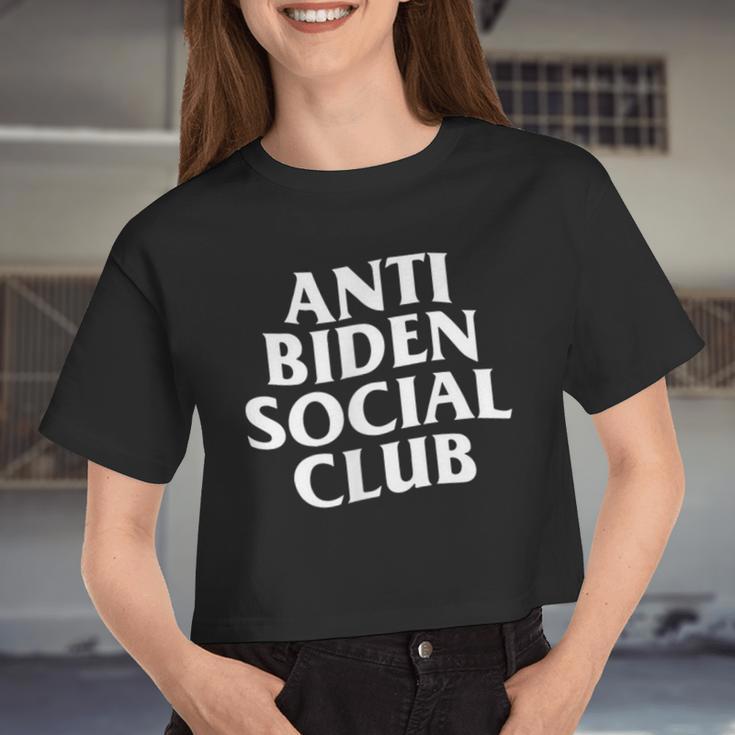 Anti Biden Social Club Anti Liberal Conservative Women Women Cropped T-shirt