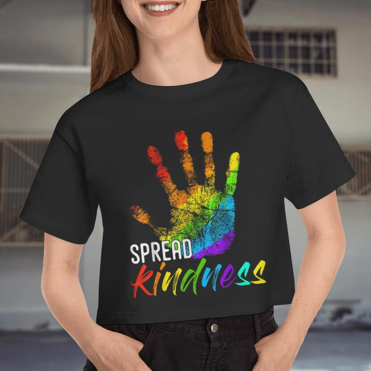 Anti Bullying Handprint For Teachers To Spread Kindness Women Cropped T-shirt