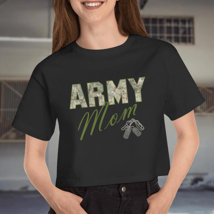 Army Mom Tshirt V3 Women Cropped T-shirt