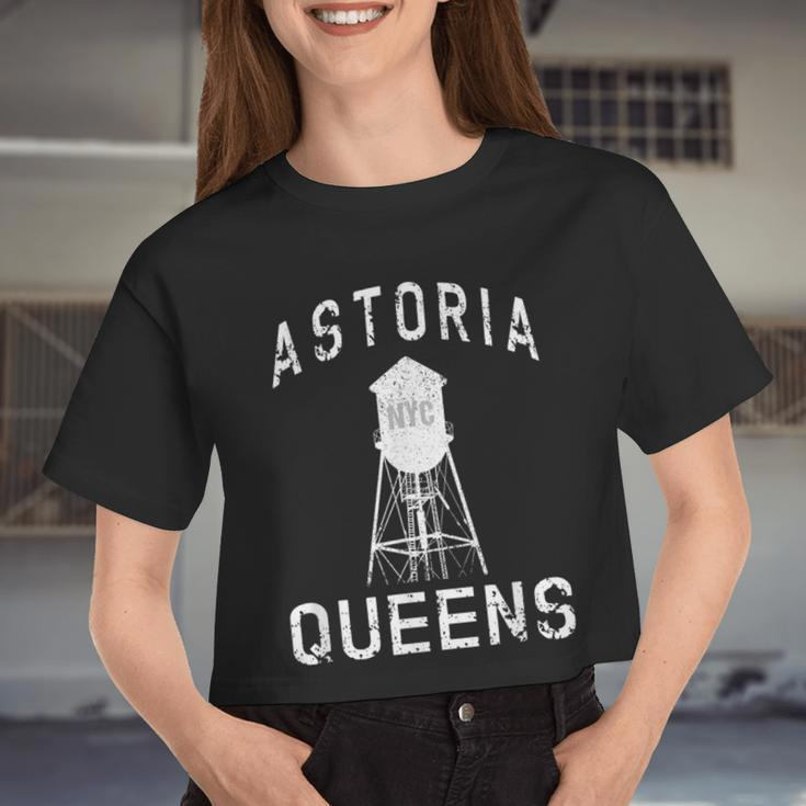 Astoria Queens Nyc Neighborhood New Yorker Water Tower Women Cropped T-shirt
