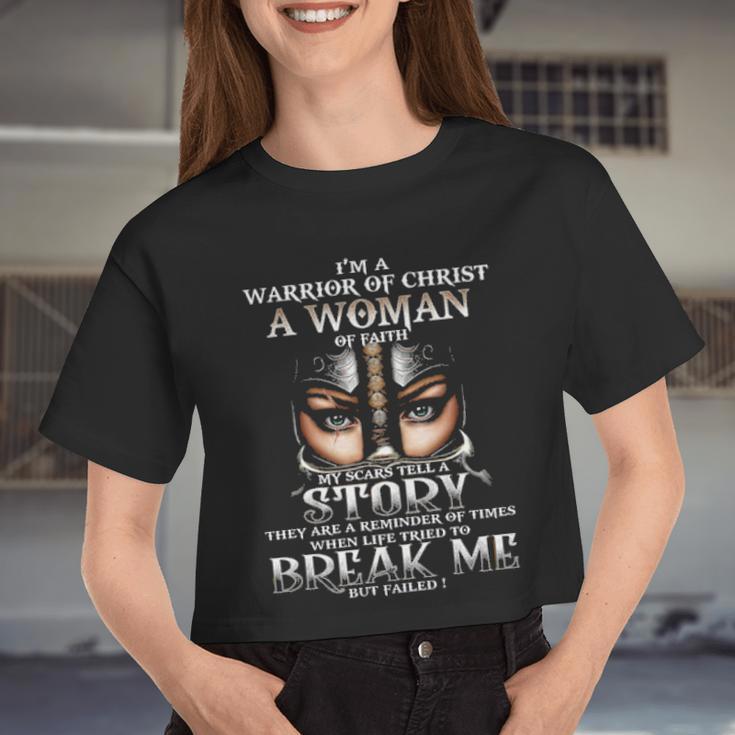 August Girl Im A Warrior Of Christ A Woman Of Faith My Scars Tell A Story Women Cropped T-shirt