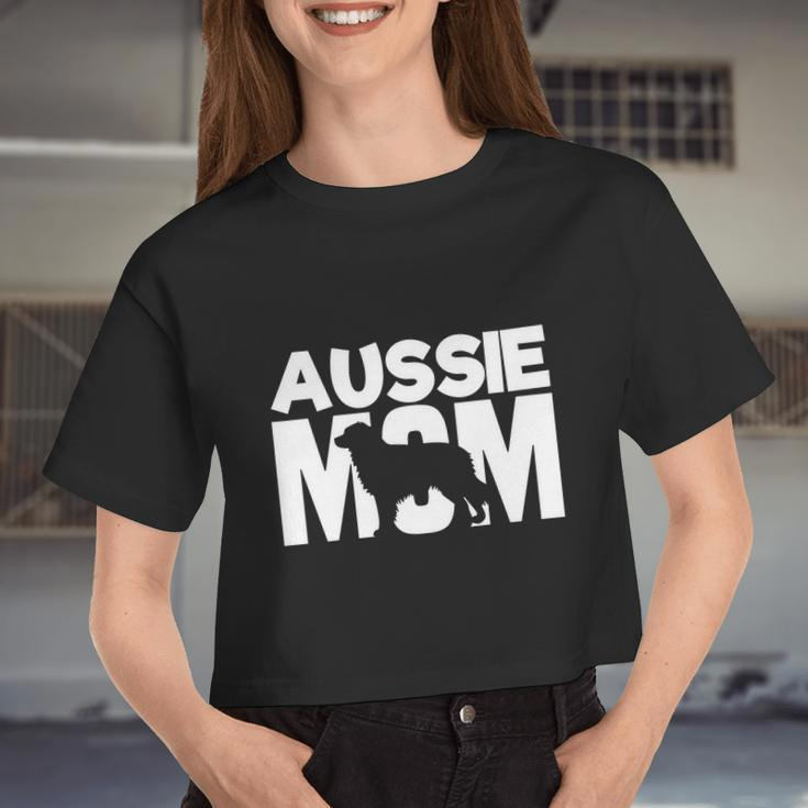 Aussie Shepherd Mom Mama Australian Shepherd Mother Women Cropped T-shirt