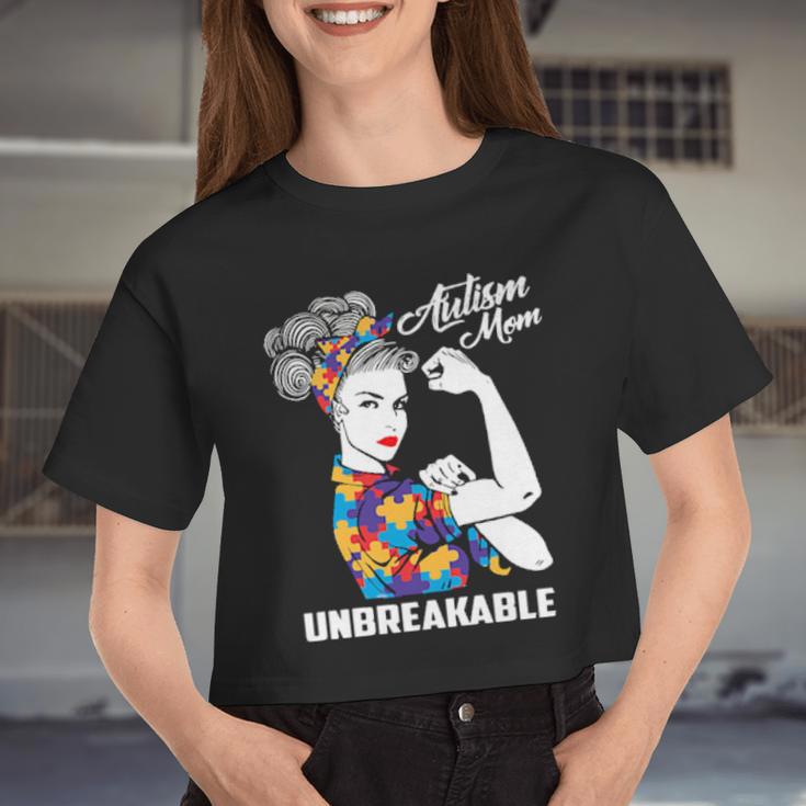 Autism Mom Unbreakable Women Cropped T-shirt