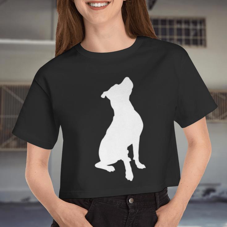 Beautiful White Pitbull For Pittie Moms Dads Dog Lovers Women Cropped T-shirt