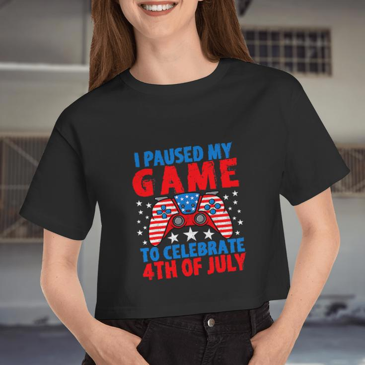 Celebrate 4Th Of July Gamer Fourth Women Cropped T-shirt