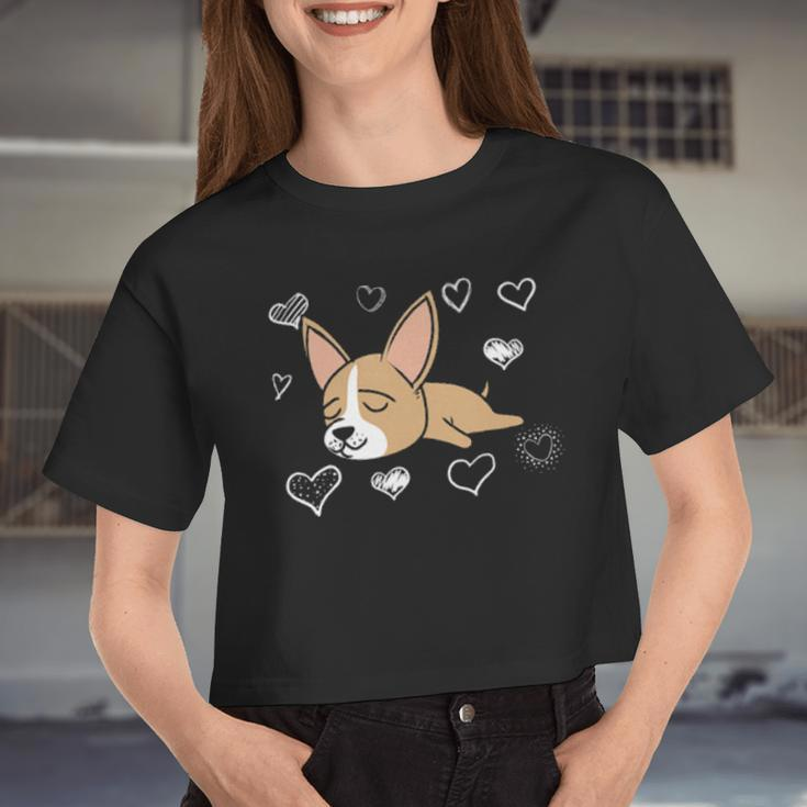Chihuahua Mom Valentines Day For Girls Boys Women Cropped T-shirt