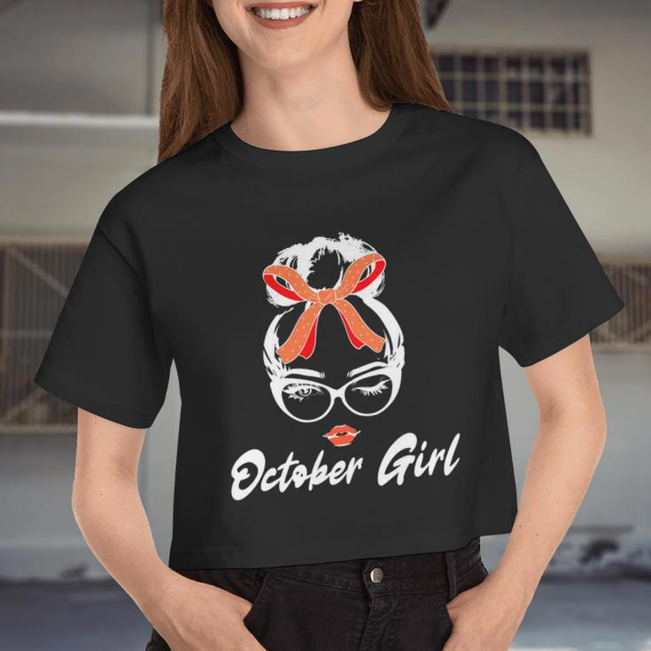 Cute October Girl Birthday Women Cropped T-shirt