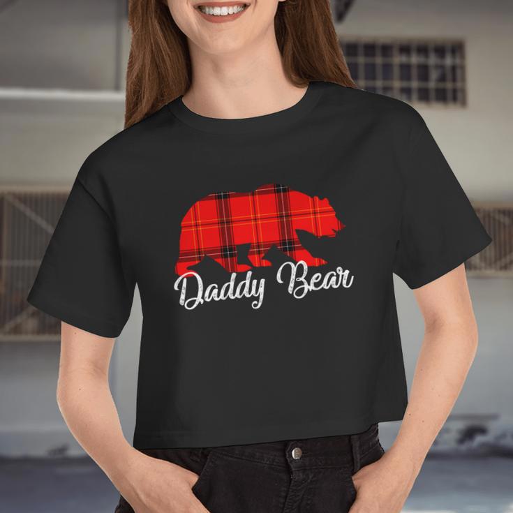 Daddy Bear Buffalo Plaid Women Cropped T-shirt