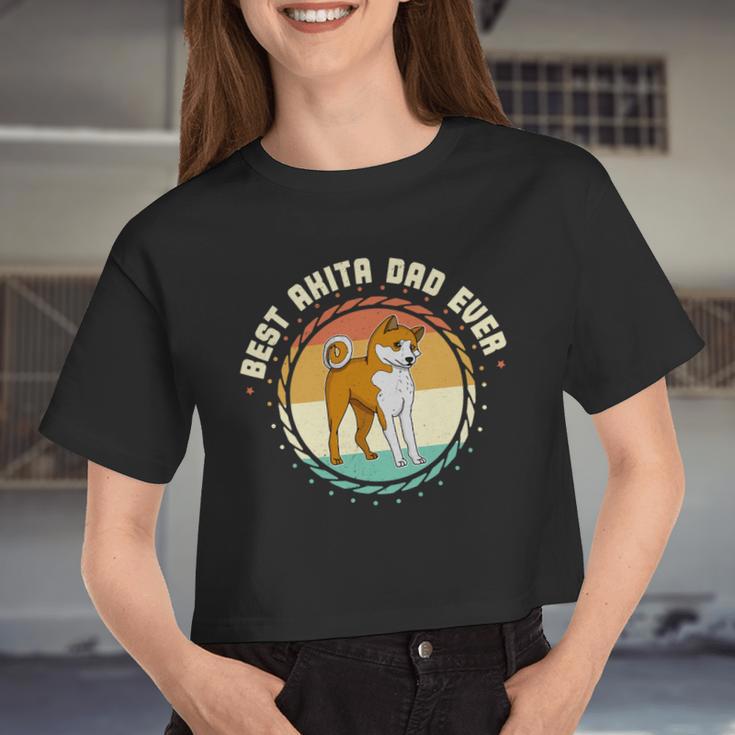 Dog Akita Mom Dog Sayings Breeder 637 Women Cropped T-shirt