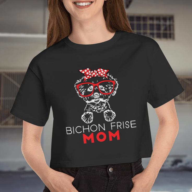 Dog Bichon Frise Mom Dog Lover Bandana Women Women Cropped T-shirt