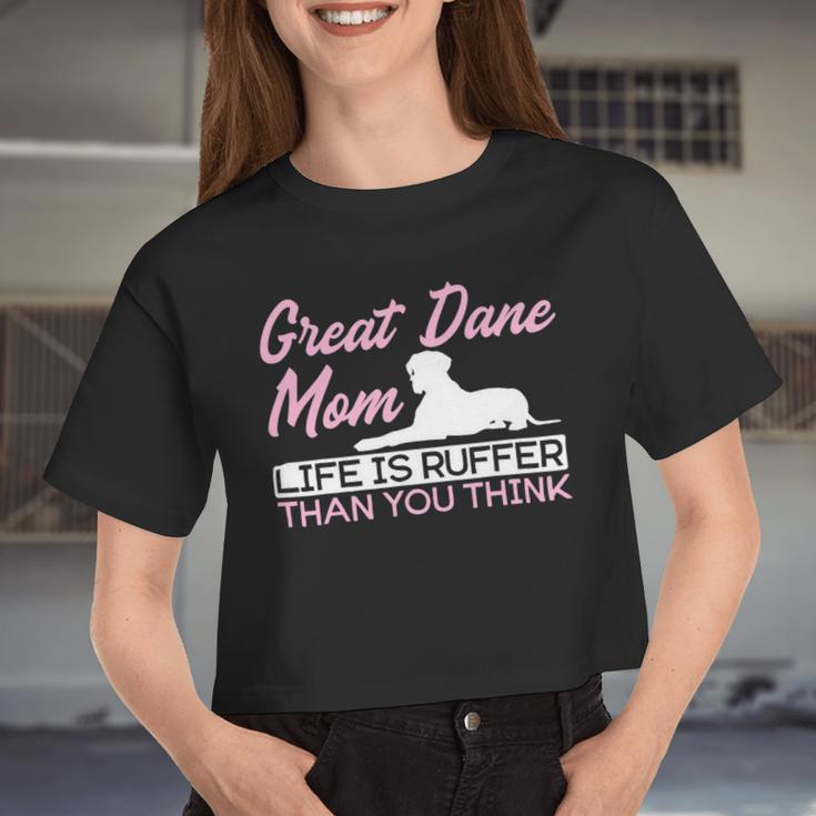 Dog Mom Animal Dog Owner Great Dane Mom Women Cropped T-shirt