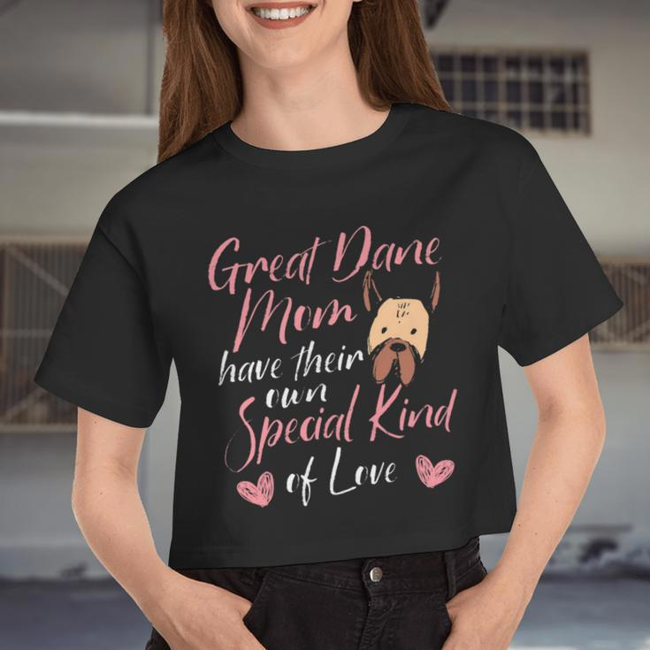 Dog Owner Mom Dog Breeder Great Dane Mom Women Cropped T-shirt
