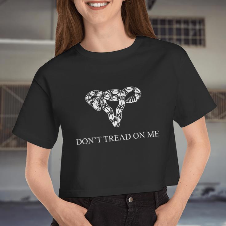 Don't Tread On Me Uterus Flag Tshirt Women Cropped T-shirt