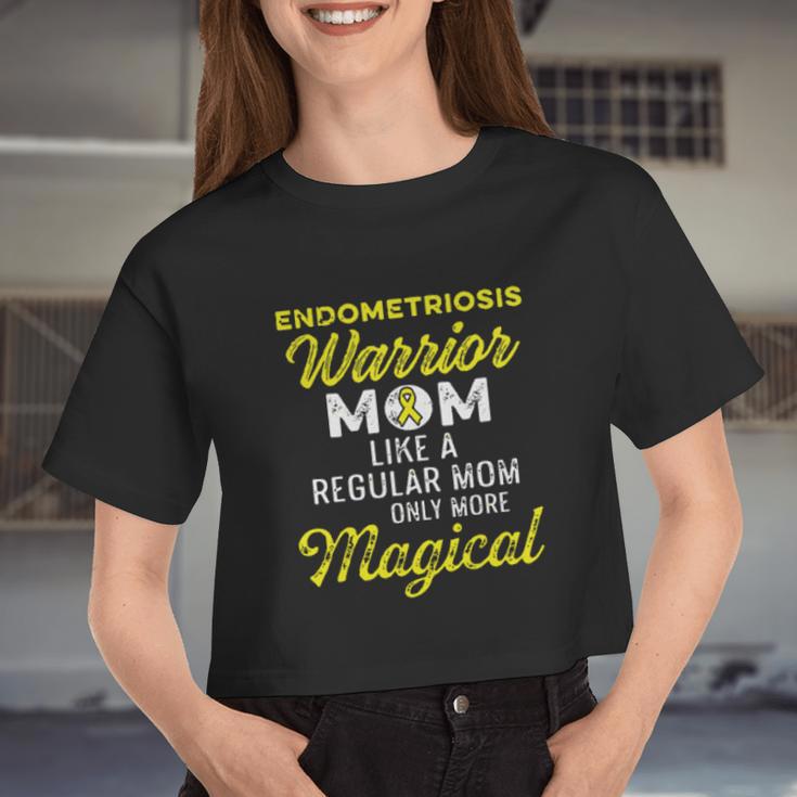 Endometriosis Warrior Mom Like A Regular Mom Only More Magical Women Cropped T-shirt