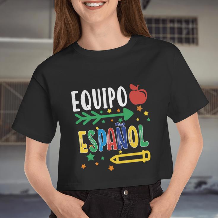 Equipo Espanol Spanish Teacher Regalo Para Maestra Women Cropped T-shirt