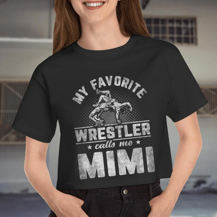 My Favorite Wrestler Calls Me Mimi Mother's Day Women Cropped T-shirt