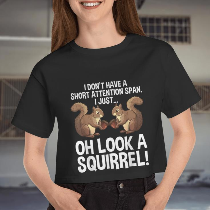 Adhd Squirrel For Men Women Chipmunk Pet Lovers Women Cropped T-shirt