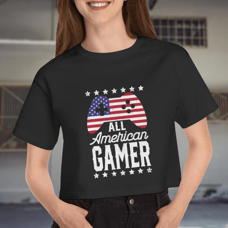 American Gamer 4Th Of July Women Cropped T-shirt