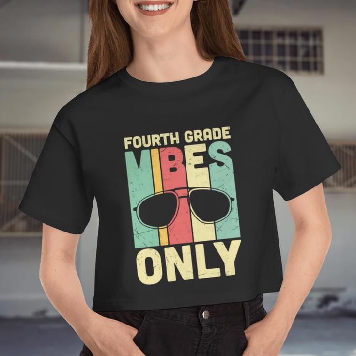 Back To Schol Fourth Grade Vibes Only Women Cropped T-shirt