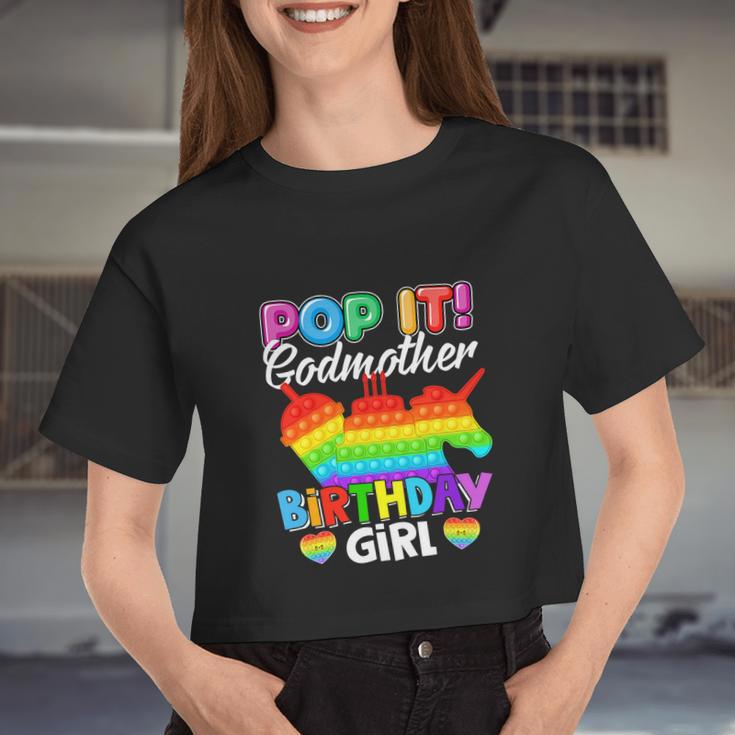 Pop It Godmother Birthday Girl Women Cropped T-shirt