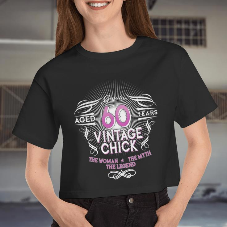 Genuine Aged 60 Years Vintage Chick 60Th Birthday Tshirt Women Cropped T-shirt