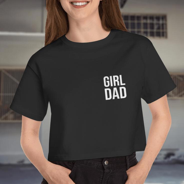 Girl Dad Pocket Print Daddy Papa Father's Day Women Cropped T-shirt