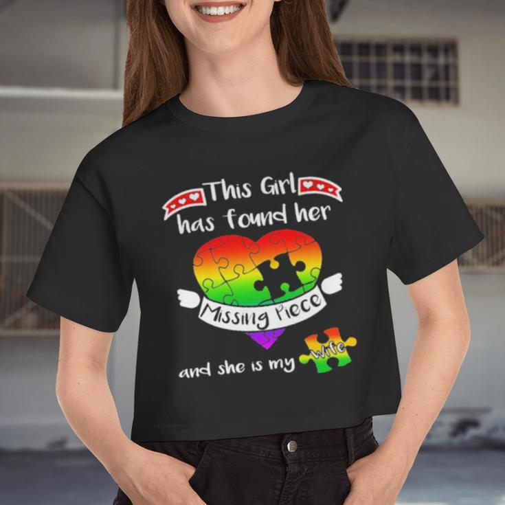 This Girl Has Found Her Missing Piece Autism Women Cropped T-shirt