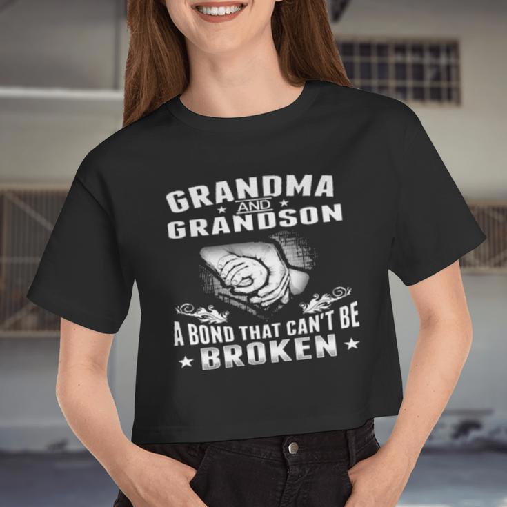 Grandma And Grandson A Bond That Cant Be Broken Women Cropped T-shirt