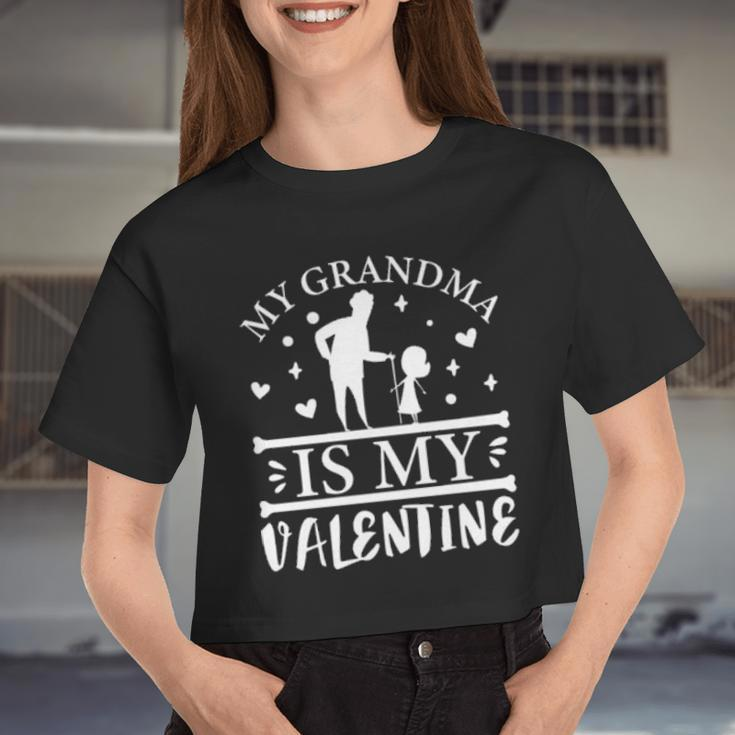 My Grandma Is My Valentine Women Cropped T-shirt