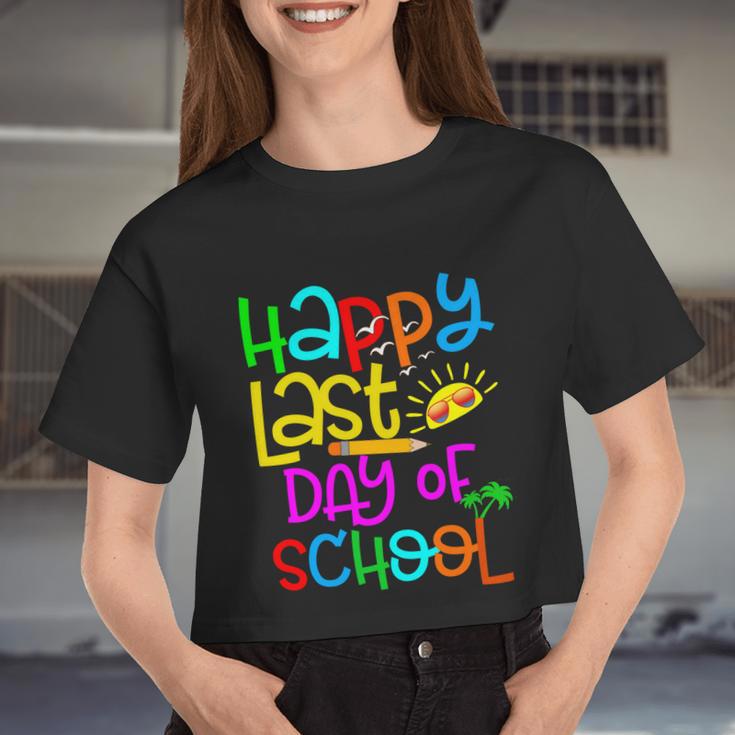 Happy Last Day Of School Teacher Student Graduation V2 Women Cropped T-shirt