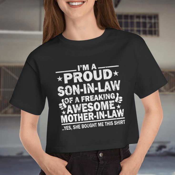 I'm A Proud Son In Law Of A Freaking Awesome Mother In Law Tshirt Women Cropped T-shirt