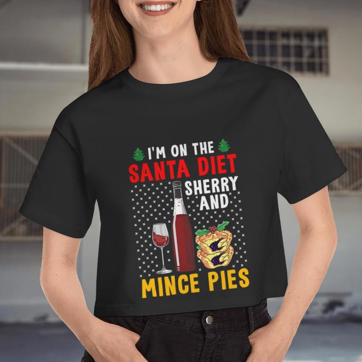 I'm On The Santa Diet Sherry And Mince Pies Women Cropped T-shirt