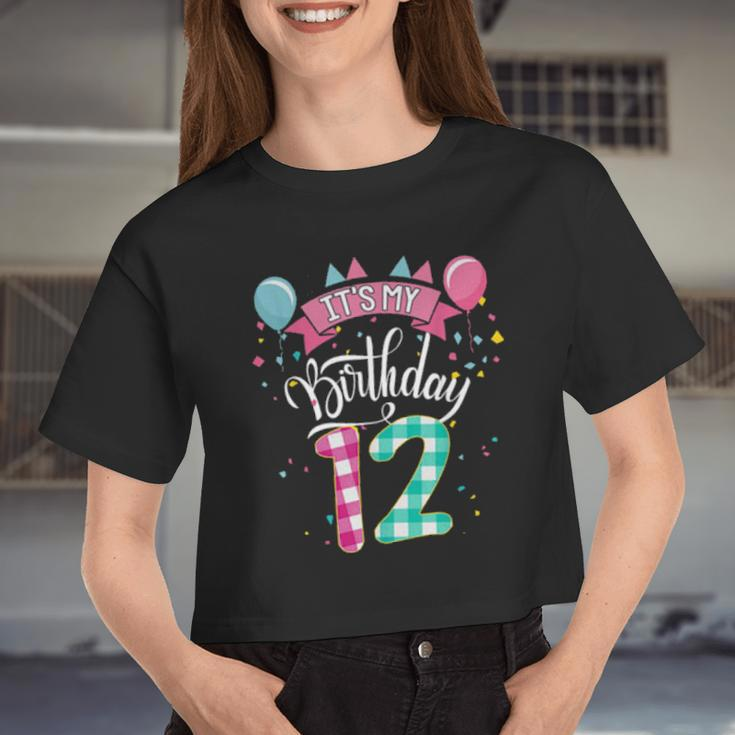 It's My 12Th Birthday 12 Year Old For Girl Women Cropped T-shirt