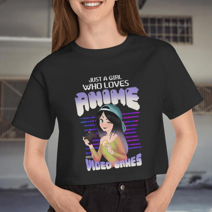 Just A Girl Who Loves Anime And Video Games Women Cropped T-shirt