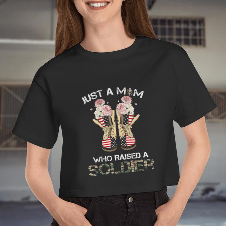 Just A Mom Who Raised A Soldier Women Cropped T-shirt