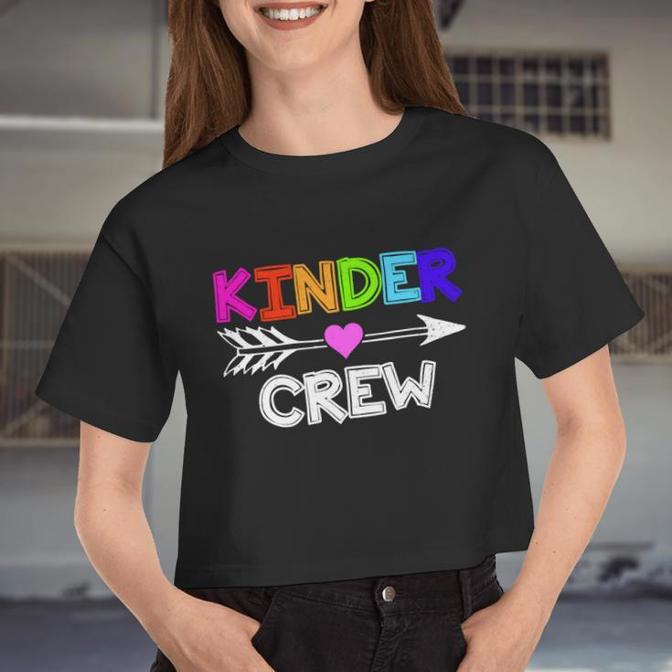Kinder Crew Kindergarten Teacher Tshirt Women Cropped T-shirt
