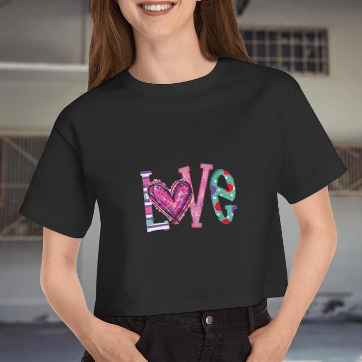 Love Gigi Life Valentine's Day Grandma Women Cropped T-shirt