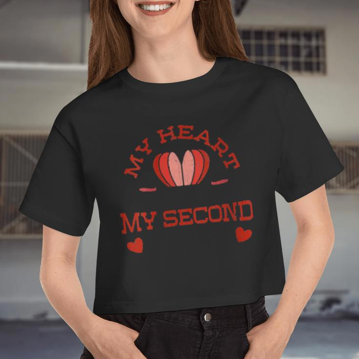 Love Valentines Day Teacher 2Nd Grade Women Cropped T-shirt