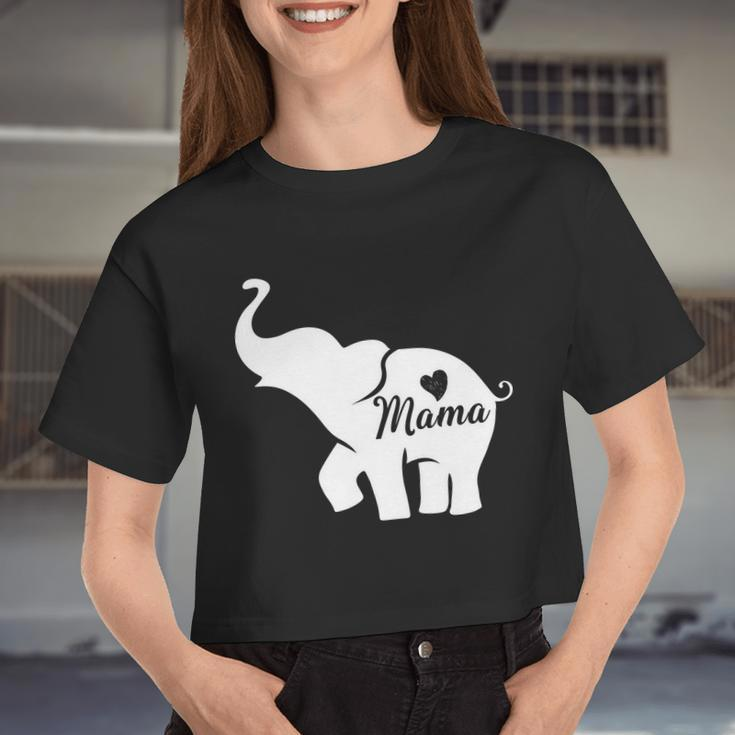 Mama Elephant Women Cropped T-shirt