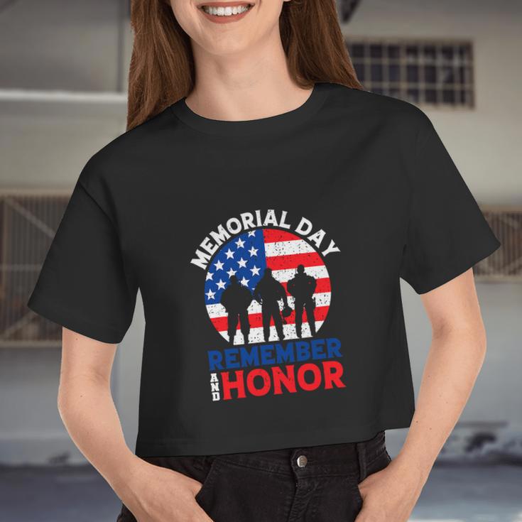 Memorial Day Quote Military Usa Flag 4Th Of July Women Cropped T-shirt