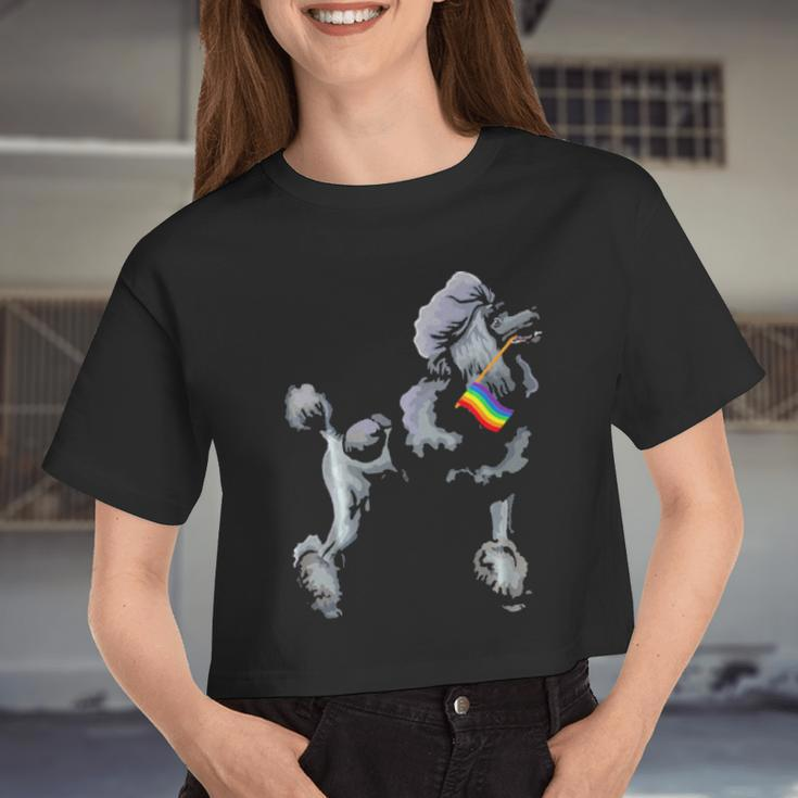 Men Women Kids Gay Pride Flag Poodle Lgbt Pride Women Cropped T-shirt
