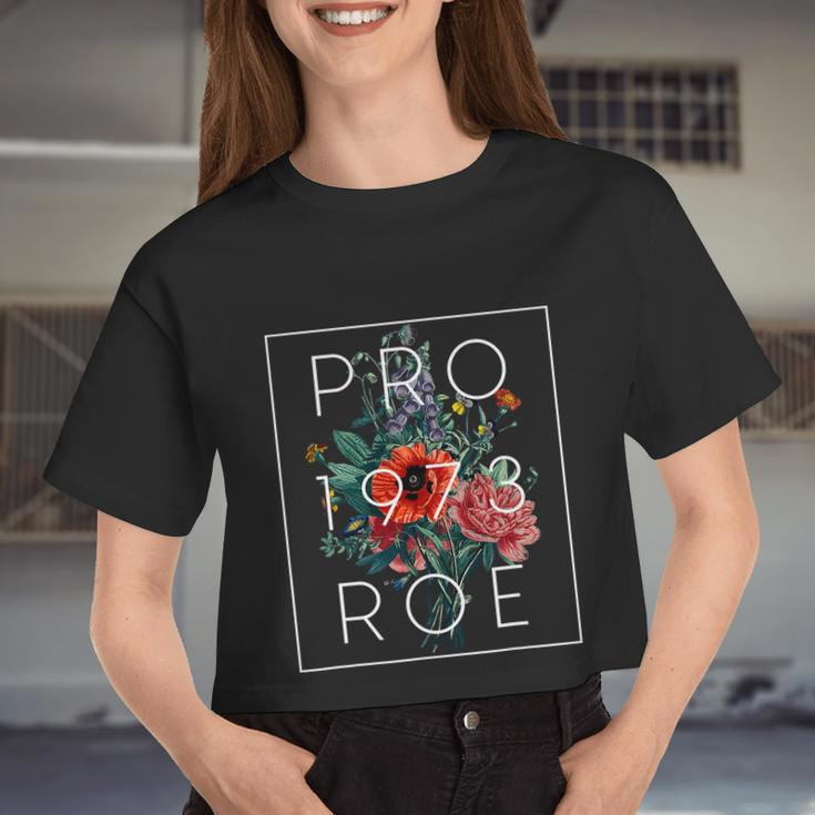 Mind Your Own Uterus Floral Flowers Pro Roe 1973 Pro Choice Women Cropped T-shirt