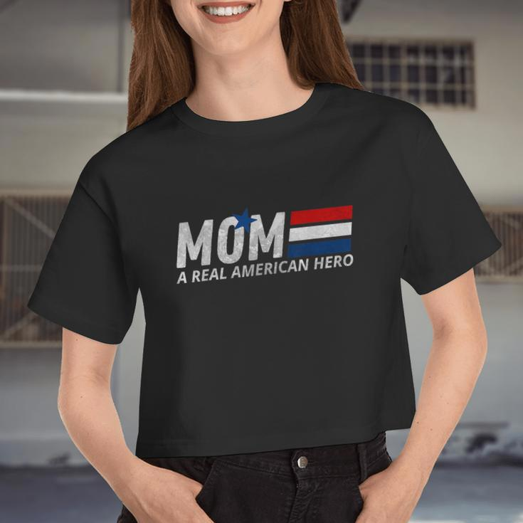 Mom A Real American Hero Women Cropped T-shirt