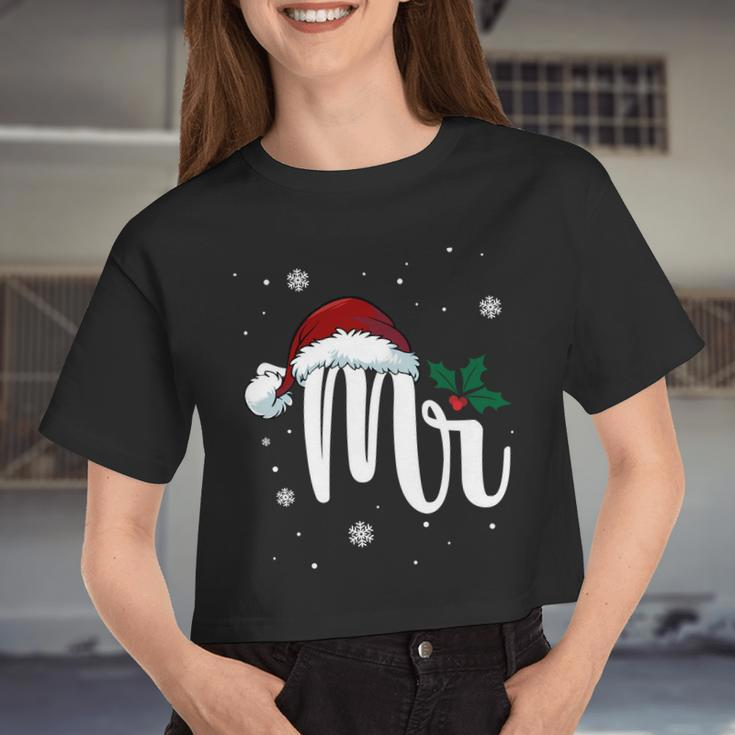Mr Claus Matching Family Christmas Women Cropped T-shirt