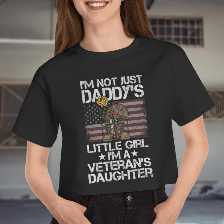 Im Not Just Daddys Little Girl Im A Veterans Daughter 59 Women Cropped T-shirt