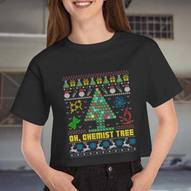 Oh Chemist Tree Chemistree Chemistry Ugly Christmas Sweater Meaningful Women Cropped T-shirt