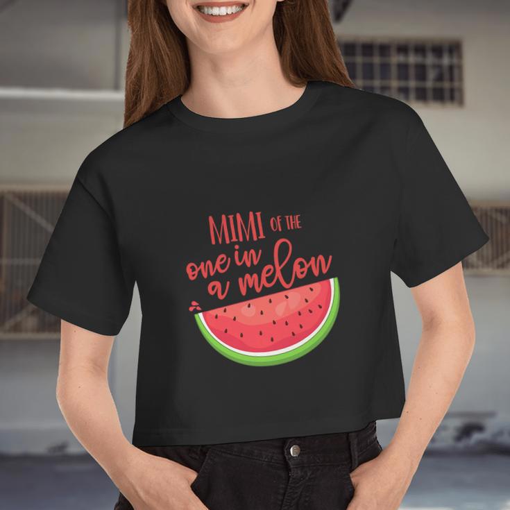 One In A Melon Watermelon Theme Birthday Girl Women Cropped T-shirt